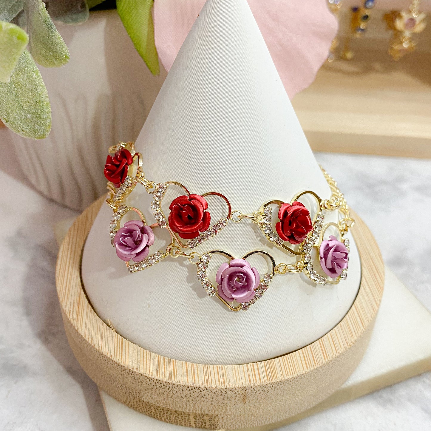 14k Gold Plated Rose Bracelet