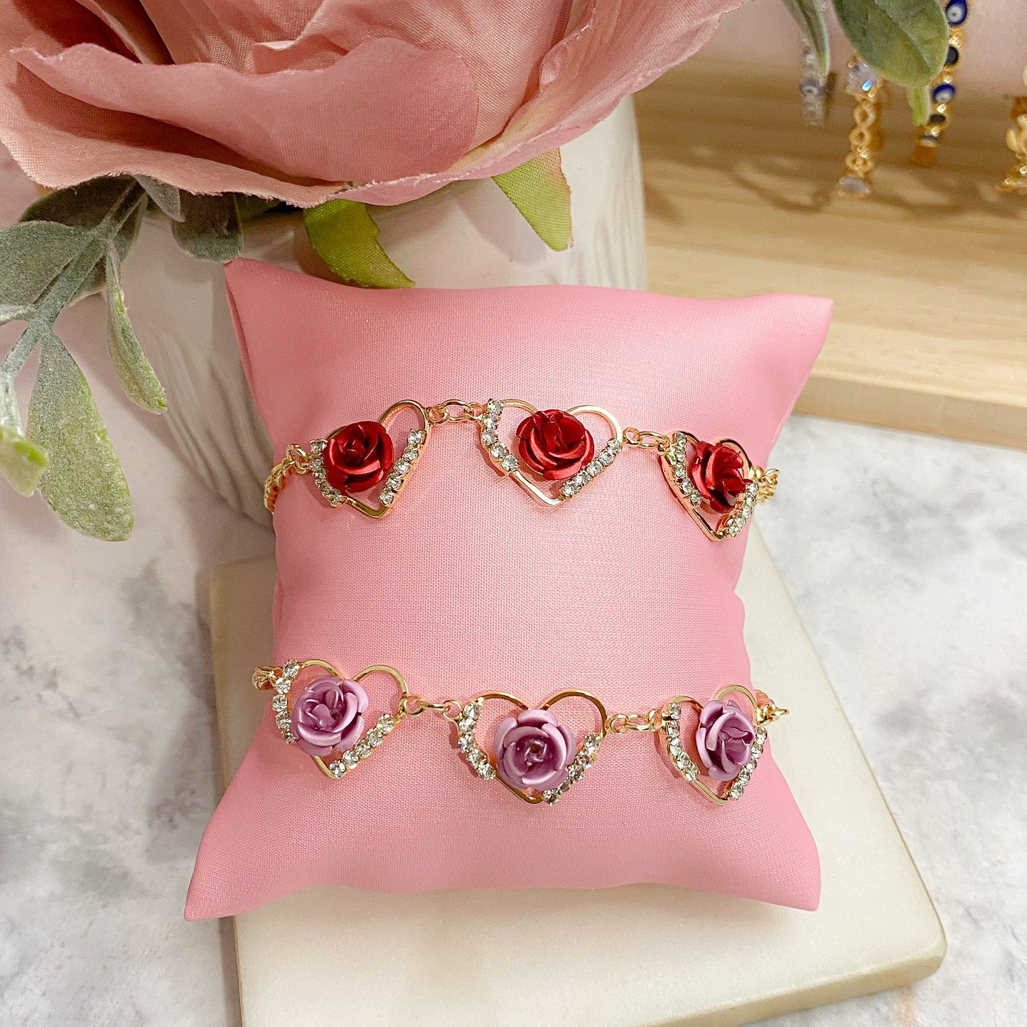 14k Gold Plated Rose Bracelet