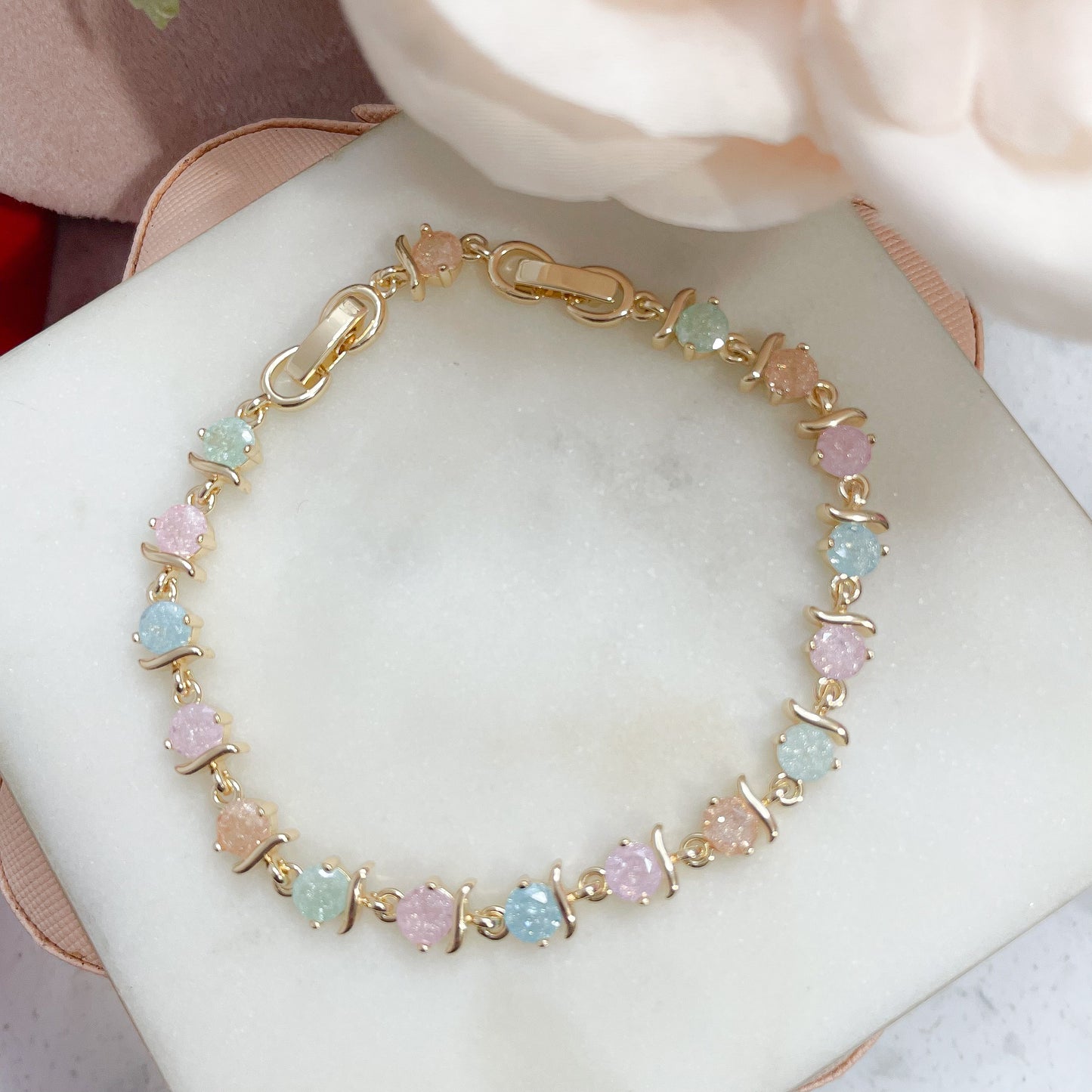 Pastel Color 14k Gold Plated Bracelet