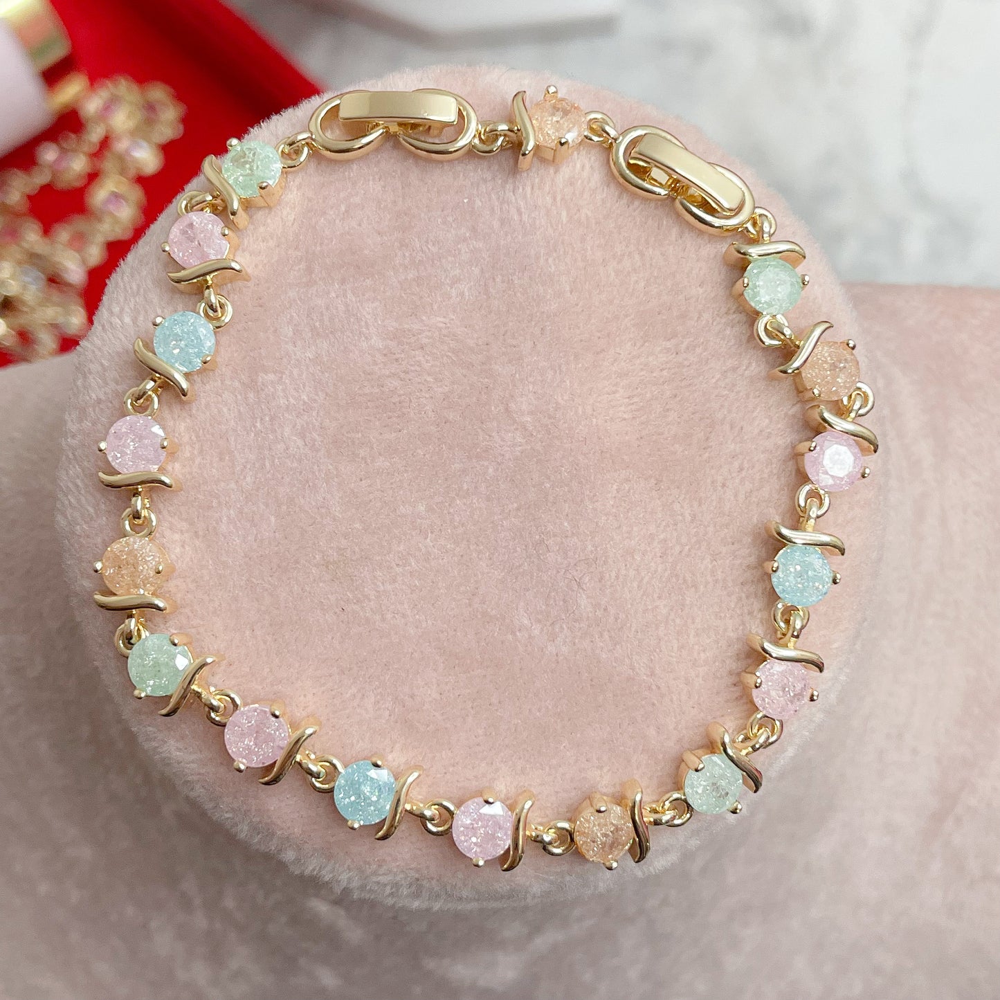 Pastel Color 14k Gold Plated Bracelet