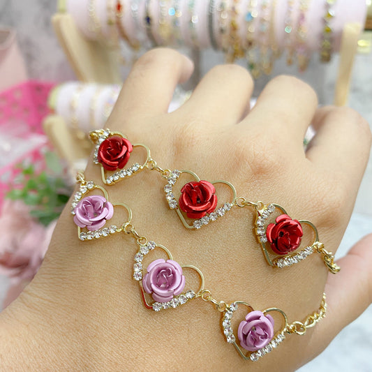14k Gold Plated Rose Bracelet