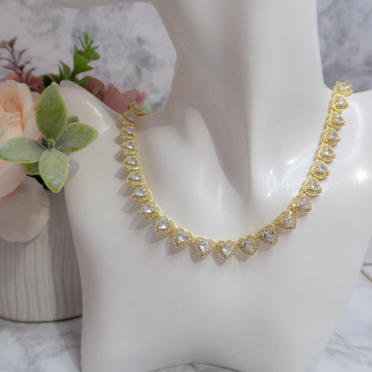 Iced out bling, Heart cluster necklace